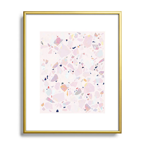 evamatise Terrazzo Crystals II Metal Framed Art Print
