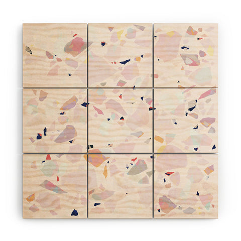 evamatise Terrazzo Crystals II Wood Wall Mural