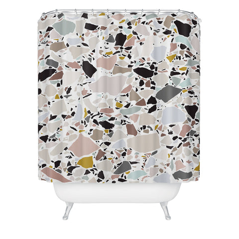 evamatise Terrazzo Pattern II Shower Curtain