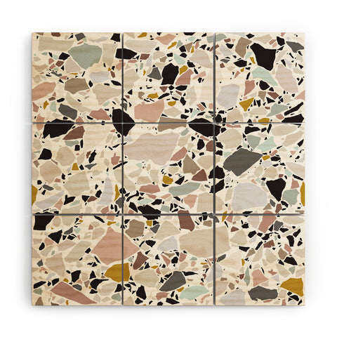 evamatise Terrazzo Pattern II Wood Wall Mural