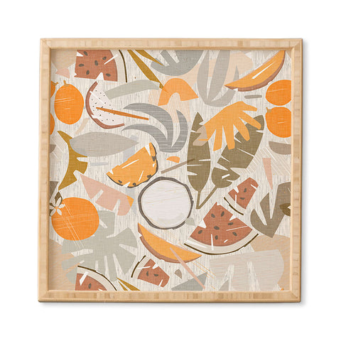 evamatise Tiki Picnic Mid Century Modern Framed Wall Art