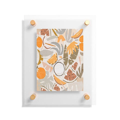 evamatise Tiki Picnic Mid Century Modern Floating Acrylic Print