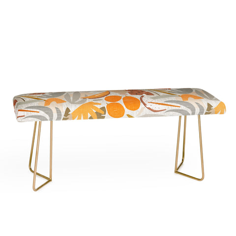 evamatise Tiki Picnic Mid Century Modern Bench