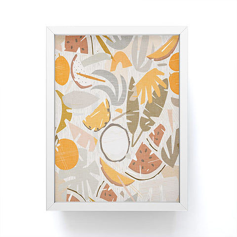 evamatise Tiki Picnic Mid Century Modern Framed Mini Art Print