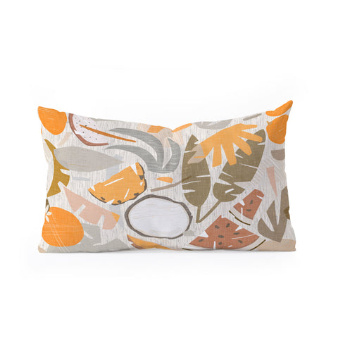 evamatise Tiki Picnic Mid Century Modern Oblong Throw Pillow