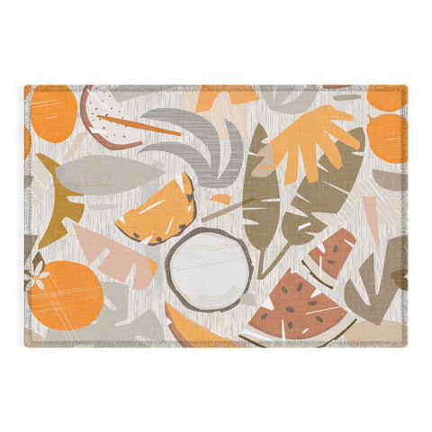 evamatise Tiki Picnic Mid Century Modern Outdoor Rug