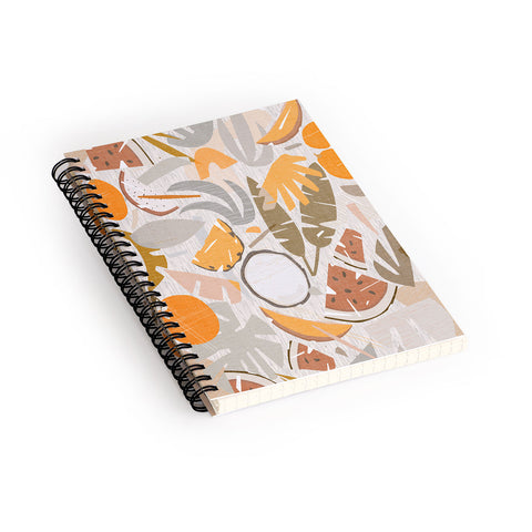 evamatise Tiki Picnic Mid Century Modern Spiral Notebook