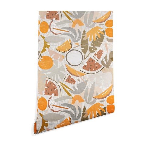 evamatise Tiki Picnic Mid Century Modern Wallpaper