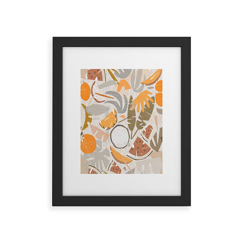 evamatise Tiki Picnic Mid Century Modern Framed Art Print
