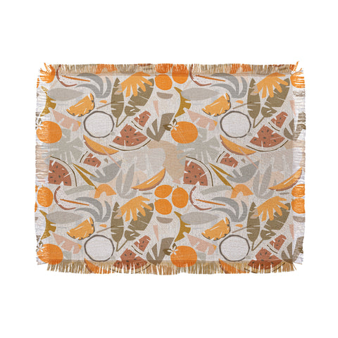 evamatise Tiki Picnic Mid Century Modern Throw Blanket