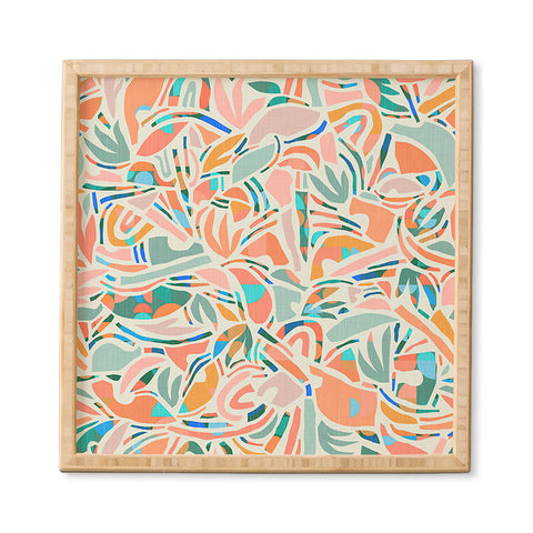 evamatise Tropical CutOut Shapes in Mint Framed Wall Art
