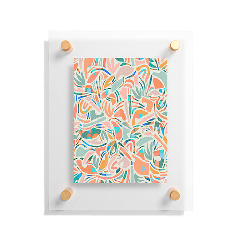 evamatise Tropical CutOut Shapes in Mint Floating Acrylic Print