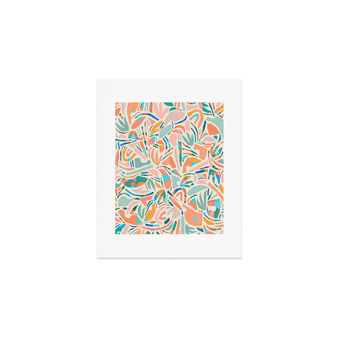 evamatise Tropical CutOut Shapes in Mint Art Print