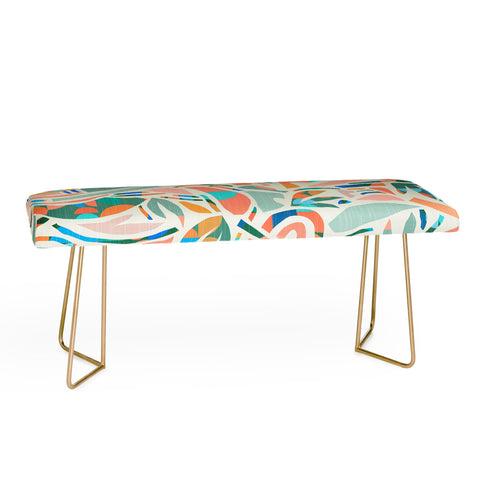 evamatise Tropical CutOut Shapes in Mint Bench