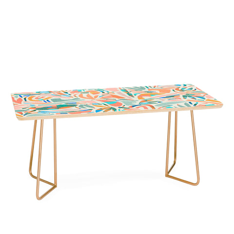evamatise Tropical CutOut Shapes in Mint Coffee Table