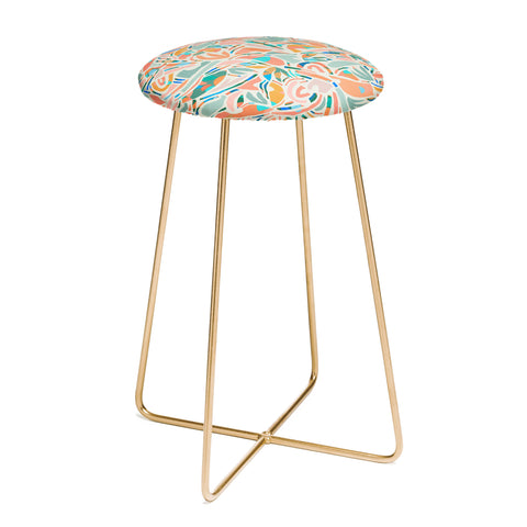 evamatise Tropical CutOut Shapes in Mint Counter Stool