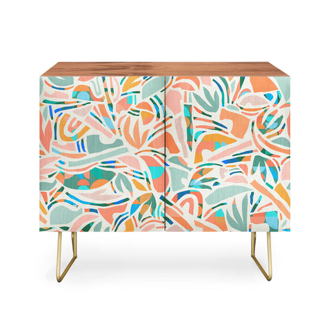 evamatise Tropical CutOut Shapes in Mint Credenza