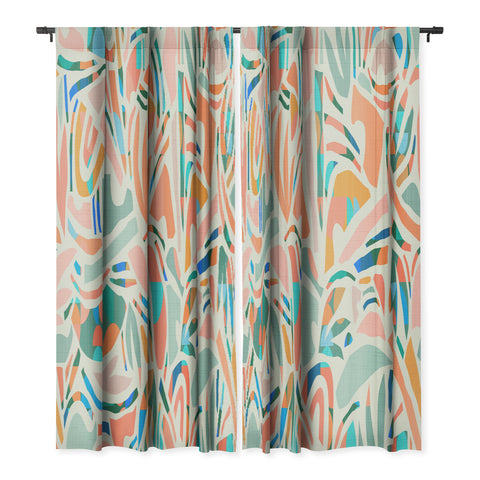 evamatise Tropical CutOut Shapes in Mint Blackout Non Repeat