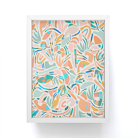 evamatise Tropical CutOut Shapes in Mint Framed Mini Art Print