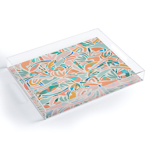 evamatise Tropical CutOut Shapes in Mint Acrylic Tray