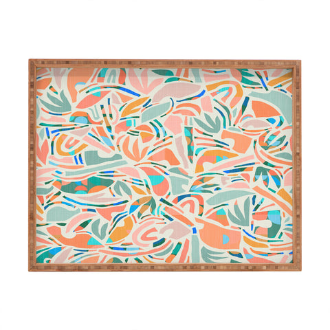 evamatise Tropical CutOut Shapes in Mint Rectangular Tray