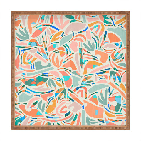 evamatise Tropical CutOut Shapes in Mint Square Tray