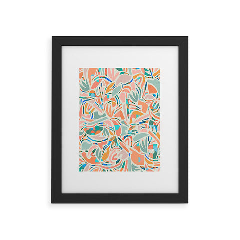 evamatise Tropical CutOut Shapes in Mint Framed Art Print