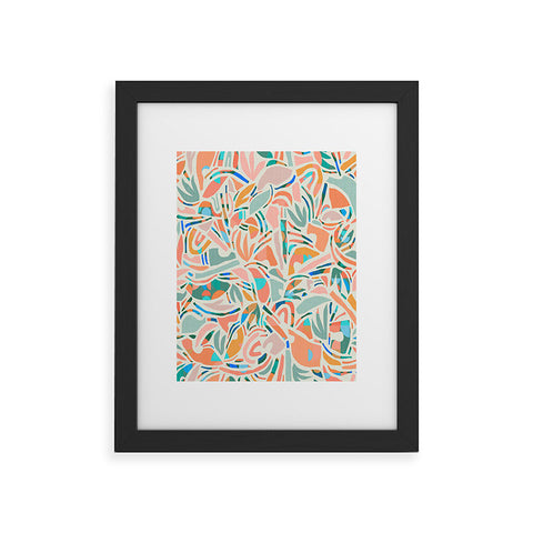 evamatise Tropical CutOut Shapes in Mint Framed Art Print