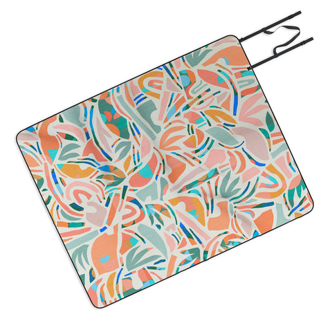 evamatise Tropical CutOut Shapes in Mint Picnic Blanket