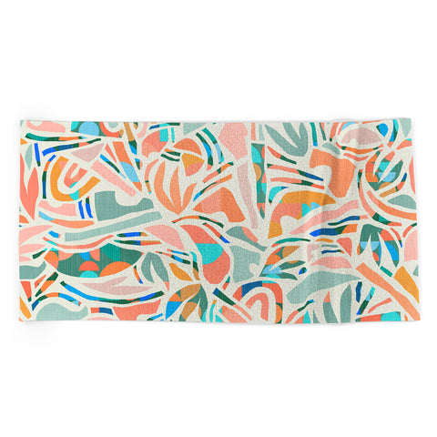 evamatise Tropical CutOut Shapes in Mint Beach Towel