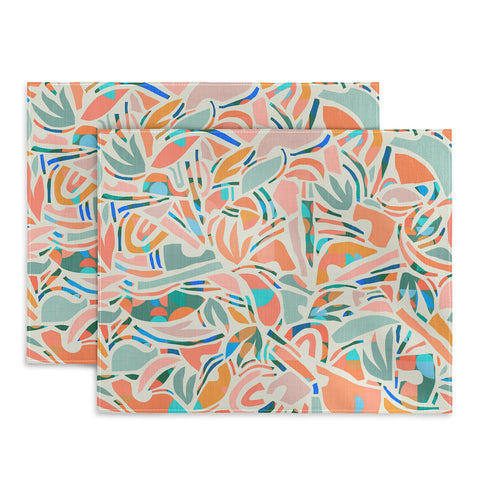 evamatise Tropical CutOut Shapes in Mint Placemat