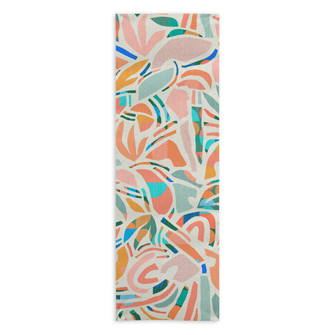 evamatise Tropical CutOut Shapes in Mint Yoga Towel