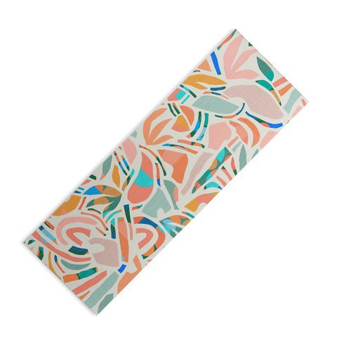 evamatise Tropical CutOut Shapes in Mint Yoga Mat