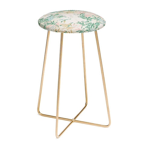 evamatise Tropical Jungle Landscape Abstraction Counter Stool
