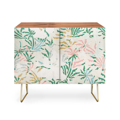 evamatise Tropical Jungle Landscape Abstraction Credenza