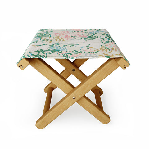 evamatise Tropical Jungle Landscape Abstraction Folding Stool