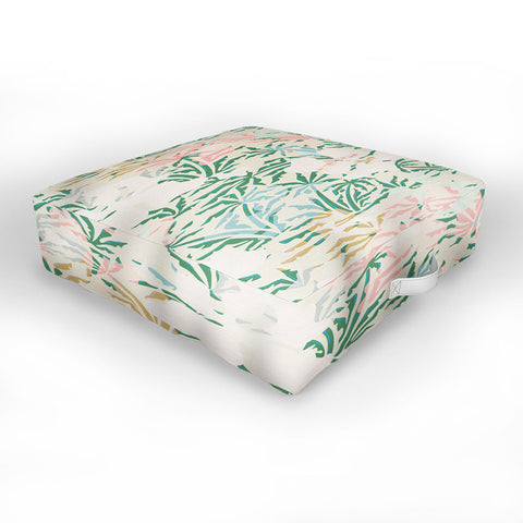 evamatise Tropical Jungle Landscape Abstraction Outdoor Floor Cushion