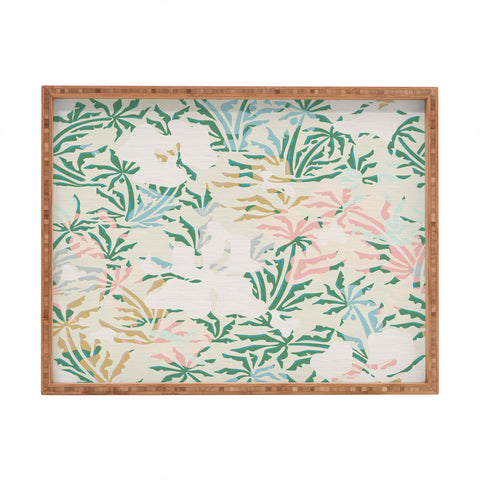 evamatise Tropical Jungle Landscape Abstraction Rectangular Tray
