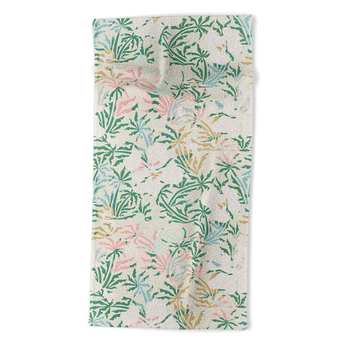 evamatise Tropical Jungle Landscape Abstraction Beach Towel
