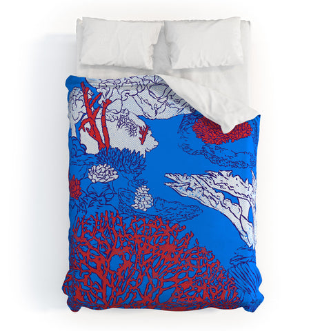 Evgenia Chuvardina Big coral reef Duvet Cover