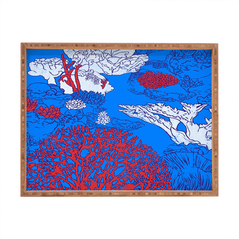 Evgenia Chuvardina Big coral reef Rectangular Tray