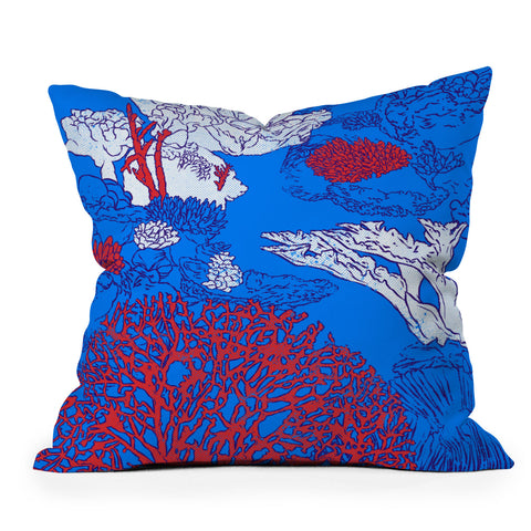 Evgenia Chuvardina Big coral reef Throw Pillow