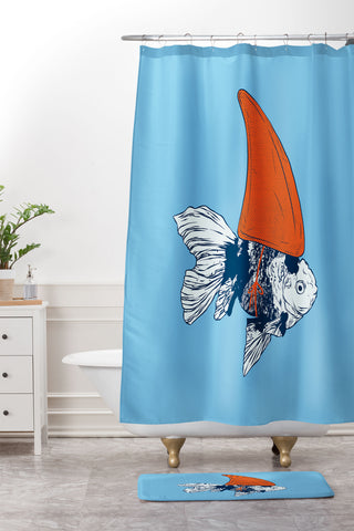 Evgenia Chuvardina Big fish in a small pond Shower Curtain And Mat