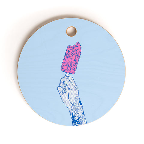 Evgenia Chuvardina Brain ice cream mmmmm Cutting Board Round