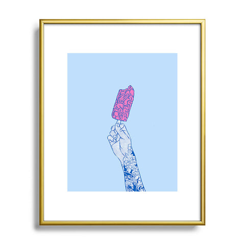 Evgenia Chuvardina Brain ice cream mmmmm Metal Framed Art Print