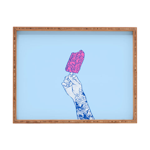 Evgenia Chuvardina Brain ice cream mmmmm Rectangular Tray