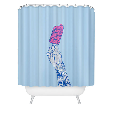 Evgenia Chuvardina Brain ice cream mmmmm Shower Curtain