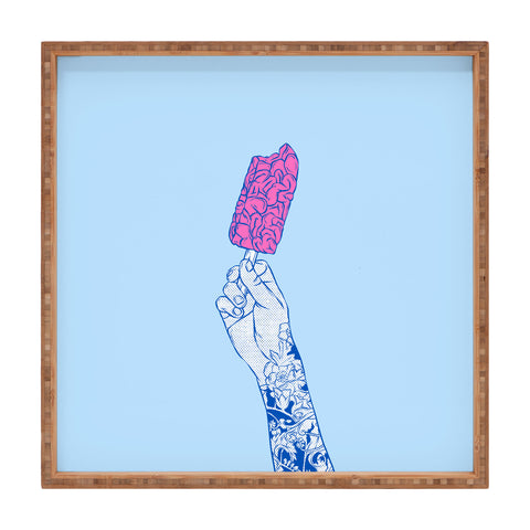Evgenia Chuvardina Brain ice cream mmmmm Square Tray
