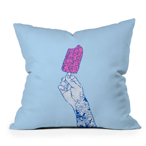 Evgenia Chuvardina Brain ice cream mmmmm Throw Pillow
