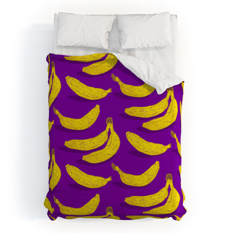 Evgenia Chuvardina Bright bananas Duvet Cover